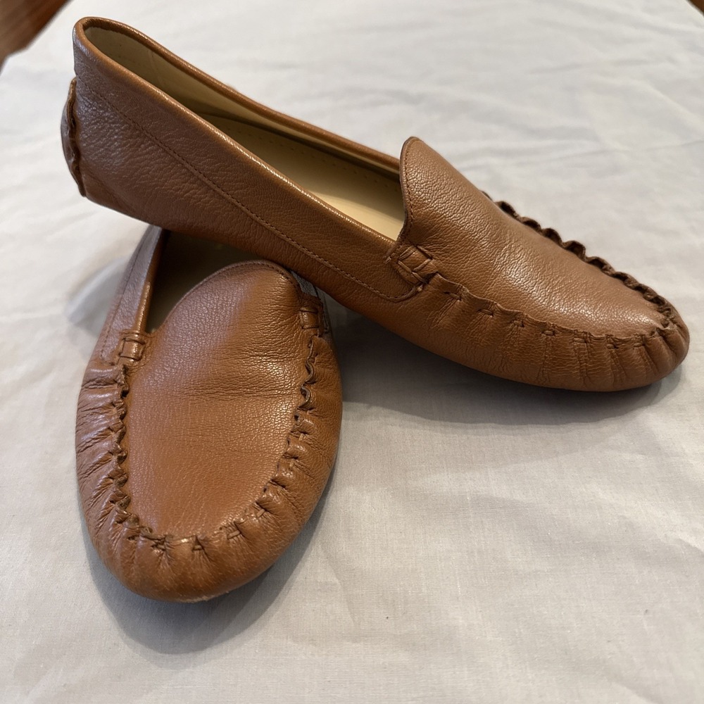 Cole Haan Evelyn Driver Loafers Pecan Leather Women's Size 8B Mint Condition!